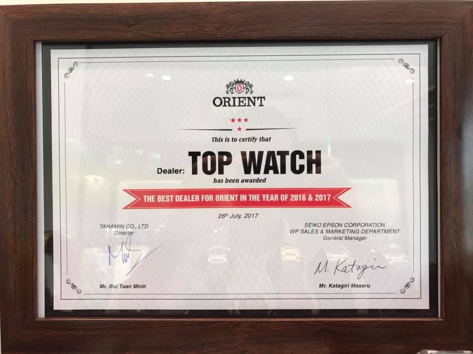 TopWatch - the best dealer for Orient in the year of 2016 & 2017