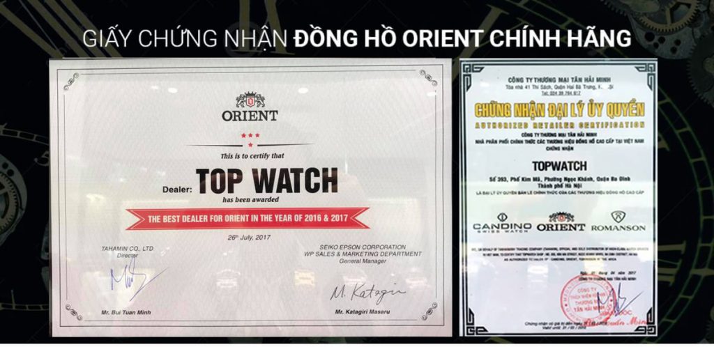 TopWatch với giấy chứng nhận Orient chính hãng