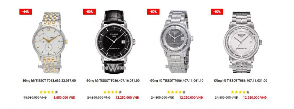 TopWatch phân phối Tissot xách tay chính hãng giảm 50%